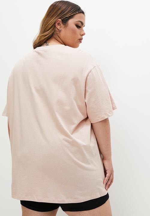 Blake - Oversized tee with print - stone1