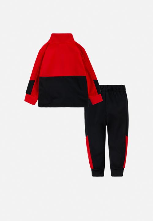 Nike - Nkb block fz tricot pant set - black & university red