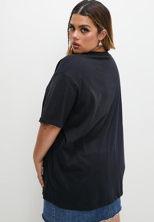 Blake - Oversized tee with print - black