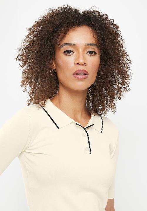 Vero Moda - Nelly short sleeve knit top - birch