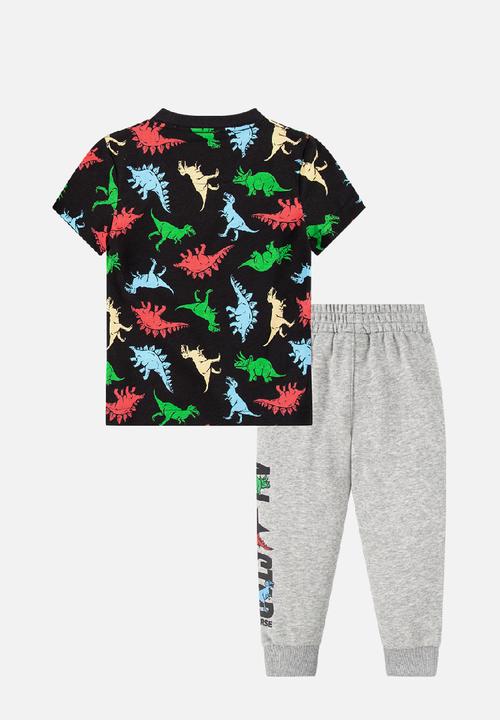 Converse - Dino ss tee + ft jog set - dk grey heather