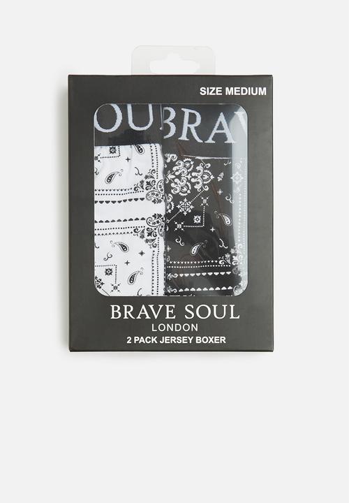 Brave Soul - Deontay 2 pack boxers - optic white & jet black