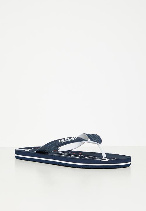 Replay - Replay maverick beach flip flop - navy & white