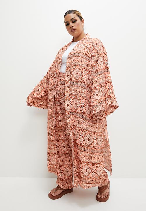 Superbalist - Longer length shacket - orange & white