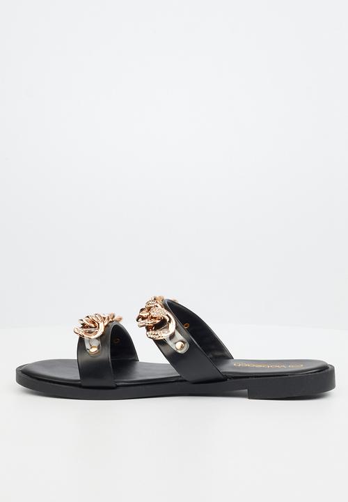 Viabeach - Mere 4 double strap slide - black