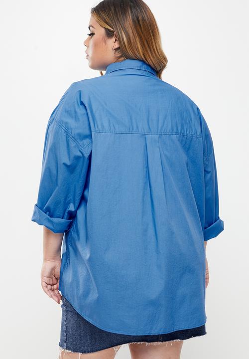 Cotton On - Curve dad shirt - brightest blue