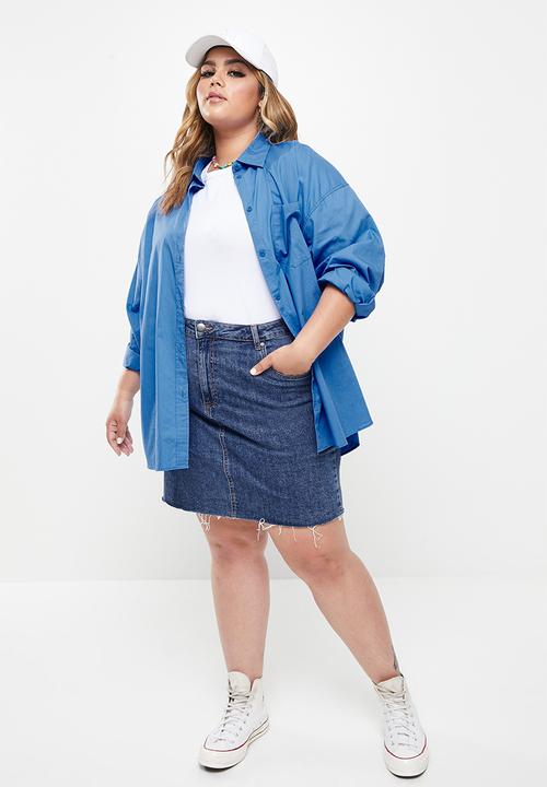 Cotton On - Curve dad shirt - brightest blue