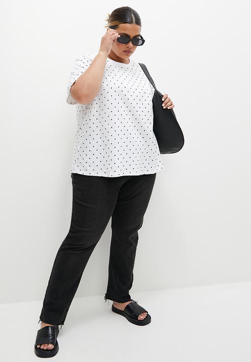 Superbalist - Basic crew aop tee - white 