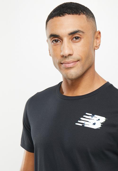 New Balance  - Tenacity heather tech short sleeve graphic - black