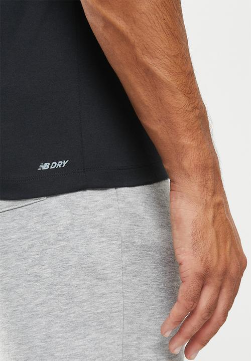 New Balance  - Tenacity heather tech short sleeve graphic - black