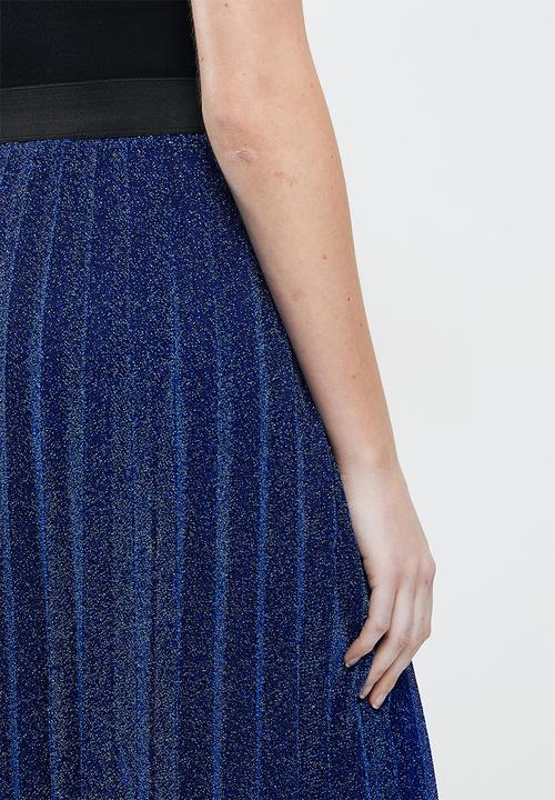 Koton - Medium rise midi shimmer detailed skirt - blue