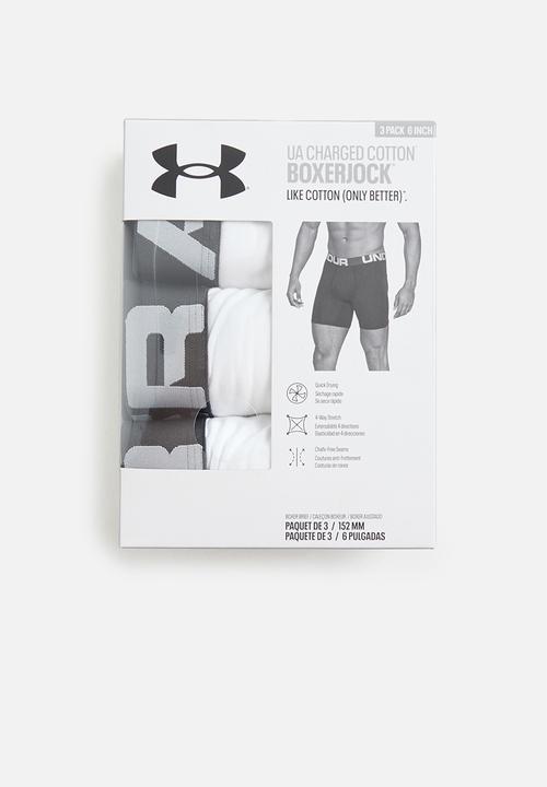 Under Armour - Ua charged cotton 6in 3 pack - white
