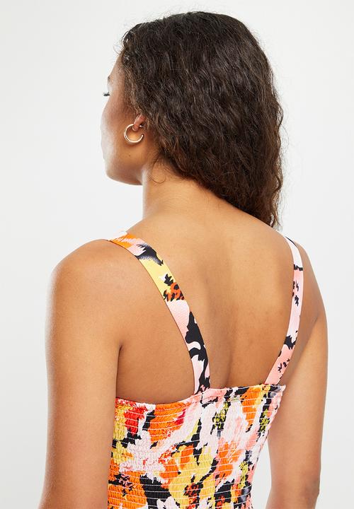 SISSY BOY - Make it strappy: roughed top with front tie - multi floral