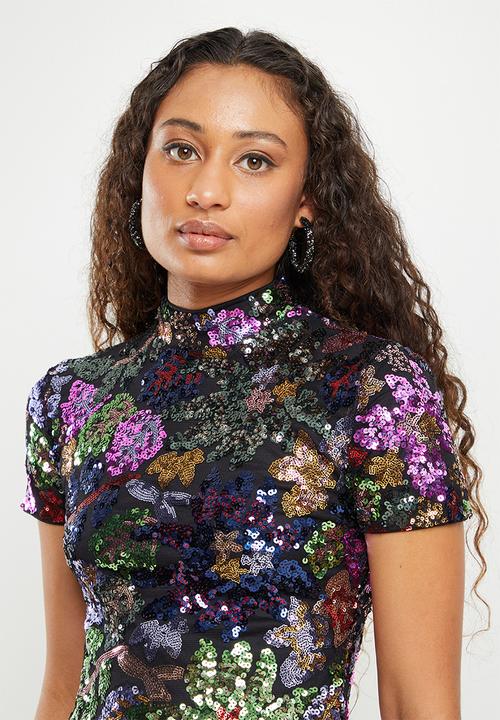 SISSY BOY - Sequin mini dress with turtle neck - multi 