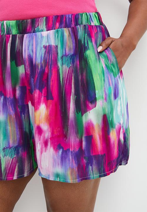 Superbalist - Co-ord printed easy pull on short - abstract brushstrokes