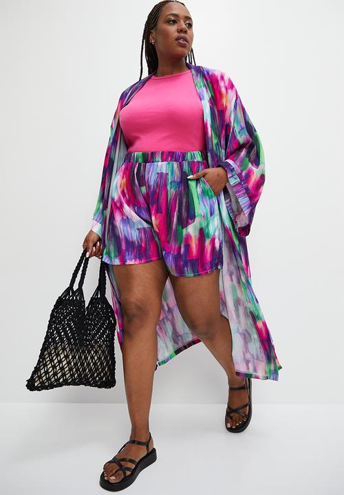 Superbalist - Co-ord printed easy pull on short - abstract brushstrokes