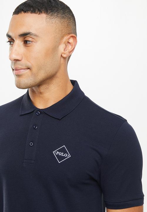 POLO - Men slim fit logo golfer - navy