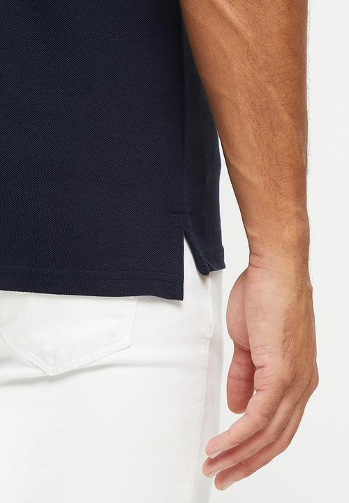 POLO - Men slim fit logo golfer - navy