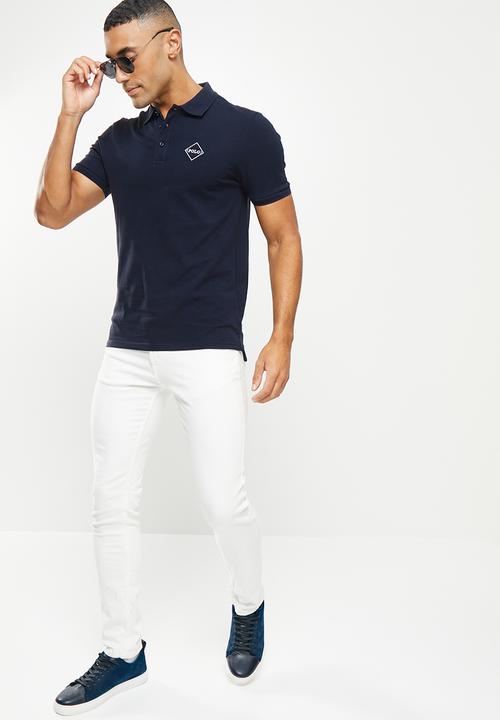 POLO - Men slim fit logo golfer - navy