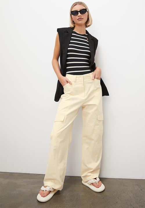 Superbalist - Midrise slim leg cargo - ecru