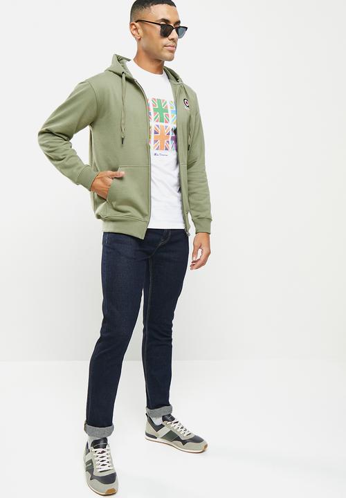 Ben Sherman - Target emb zip thru hoody - olive