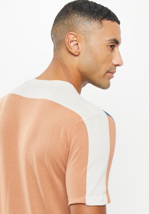 POLO - Men colourblock knitted tee - navy