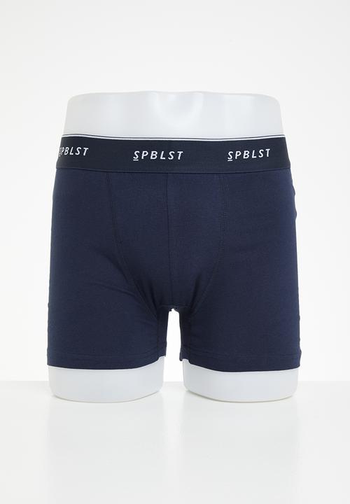 Superbalist - 3 pk knitted cotton boxer - navy