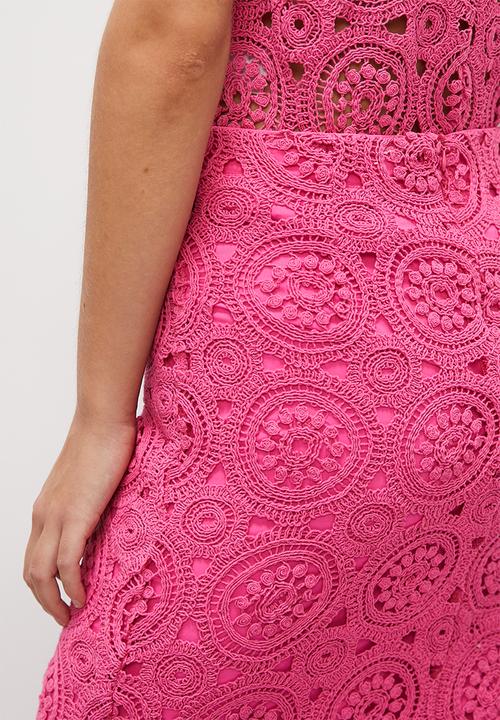 Superbalist - Open work midi skirt - cerise