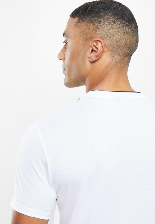 POLO - Men sport dumisani stripe tee - white