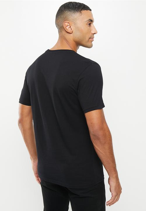 POLO - Men embossed crest tee - black