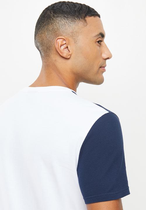 POLO - Men sport anele colour block tee - white