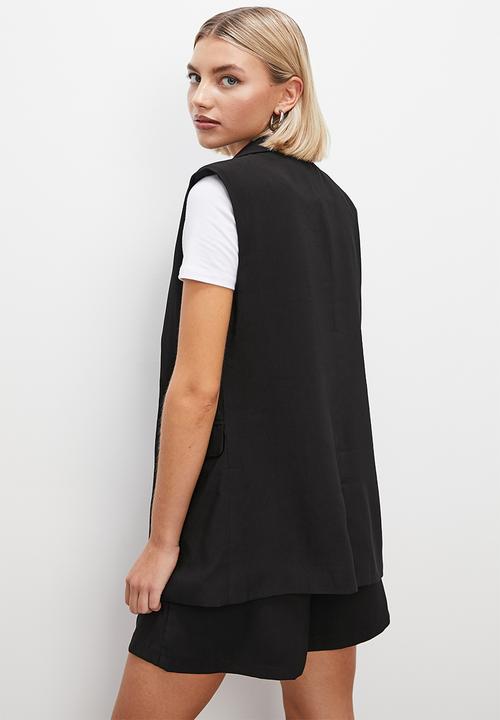 Superbalist - Sleeveless blazer - black