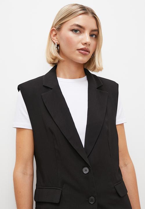 Superbalist - Sleeveless blazer - black