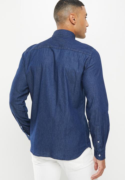 POLO - Men pjc tony ls denim shirt - dark wash