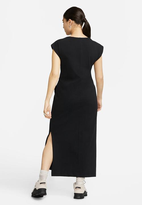 Nike - W nsw jrsy short sleeve dress midi - black