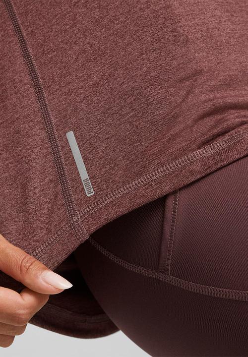 PUMA - Train favorite heather cat tee - dusty plum heather & aop cat