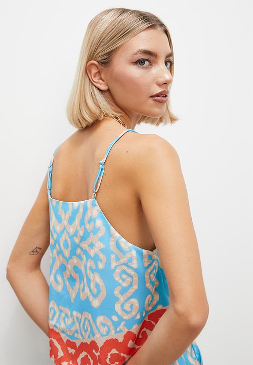 Superbalist - Straight neck satin cami - cobalt
