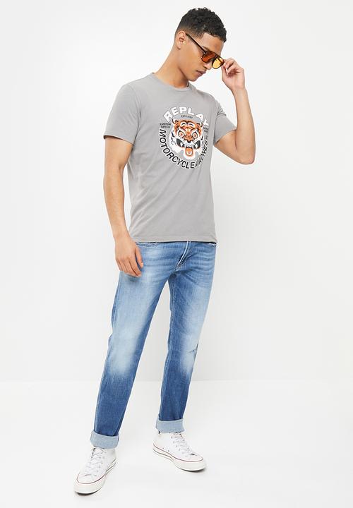 Replay - Replay jersey t-shrt - grey
