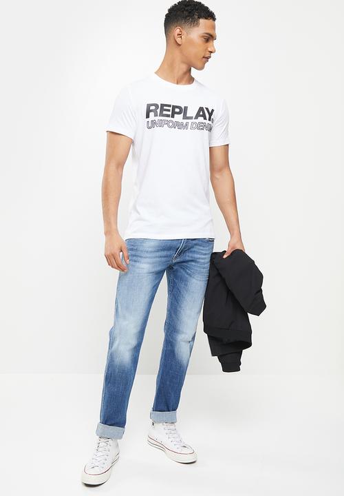 Replay - Replay basic jersey T-shirt - white
