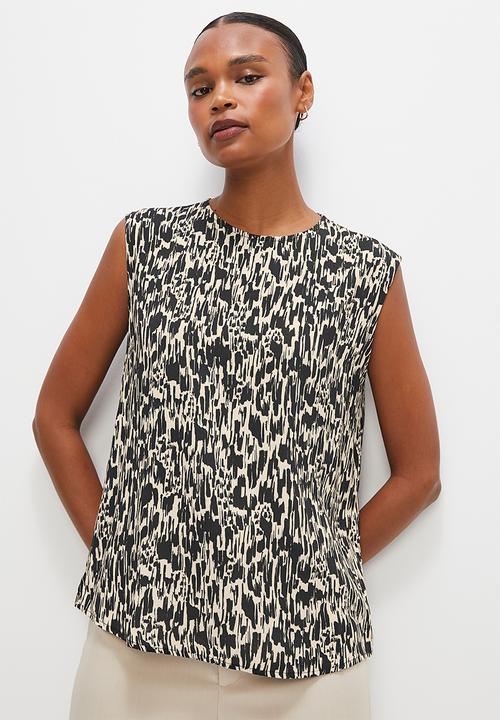 edit - Basic woven shell - scratchy mono print