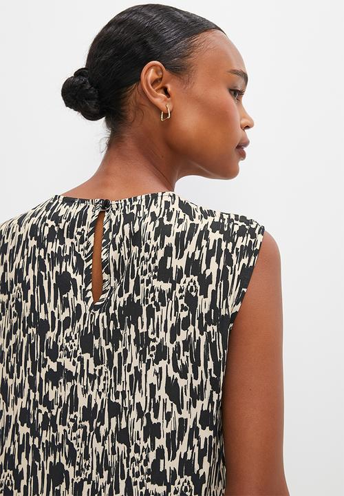 edit - Basic woven shell - scratchy mono print