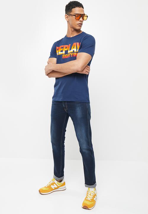 Replay - Replay basic jersey T-shirt - navy