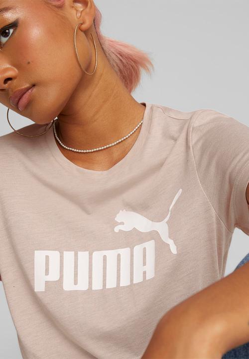 PUMA - Ess logo heather tee - rose quartz