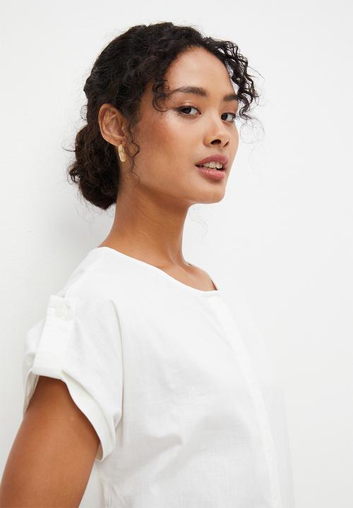 edit - Round neck loose fit jumpsuit - milk