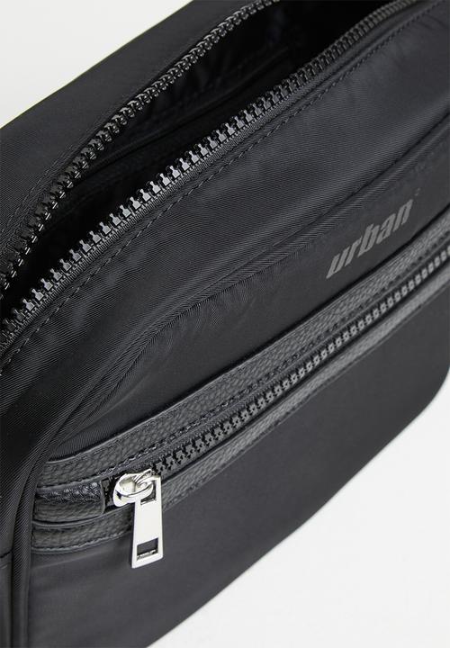 urban° - Urban cross body tonal branding bag - black