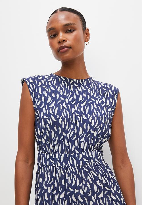 edit - Grown on sleeve wide leg jumpsuit - ink ecru brushstroke