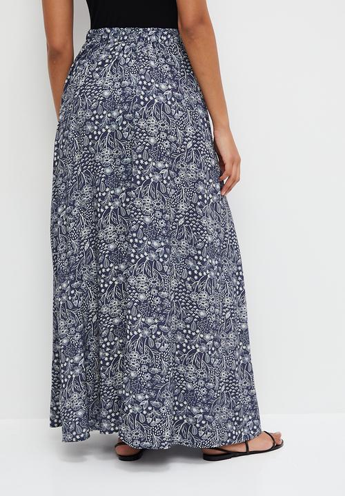 edit - Maxi collumn slip skirt - navy