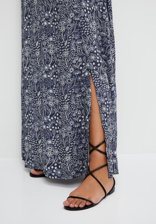 edit - Maxi collumn slip skirt - navy