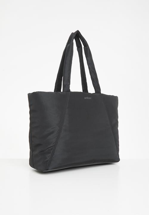 urban° - Urban padded tote tonal high square print bag - jet black