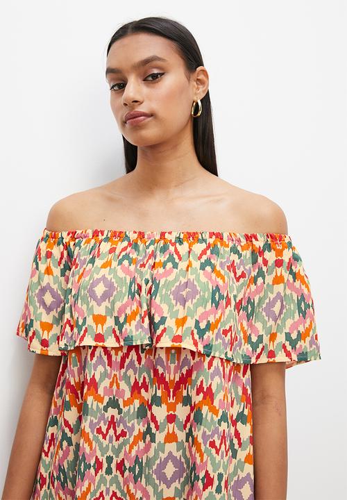 Superbalist - Peasant off the shoulder dress - multi 